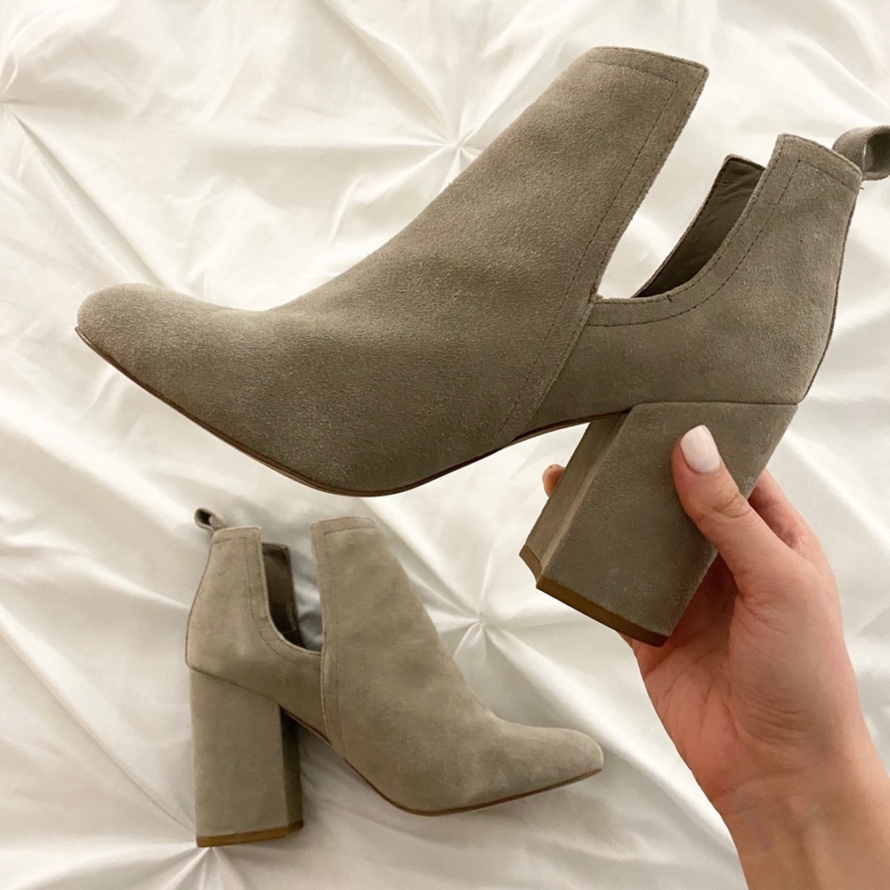 Grey cut out booties